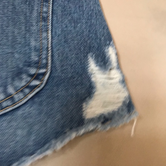 Carmar Los Angeles Distressed Denim Zip Front Skirt, Size 27 - Picture 5 of 10